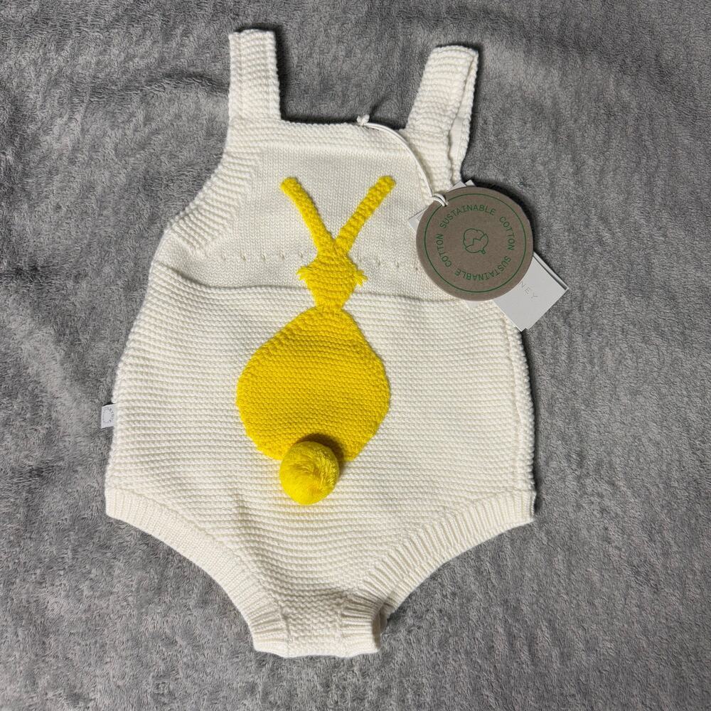 Stella McCartney Kids Cream Knit One Piece with Bunny, 18M